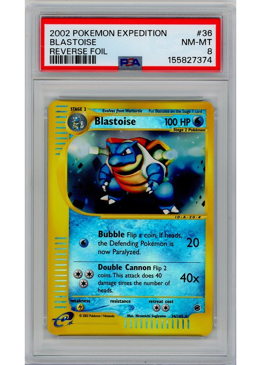 Blastoise 36/165 Reverse Foil PSA 8