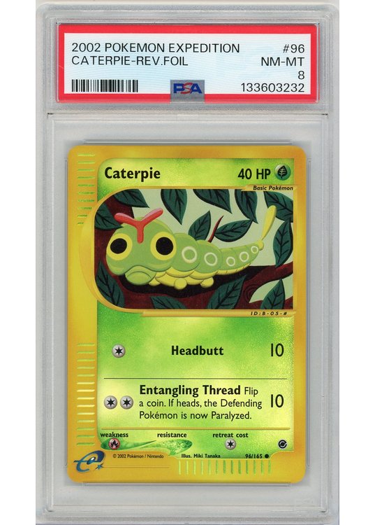 Caterpie 96/165 Reverse Foil PSA 8