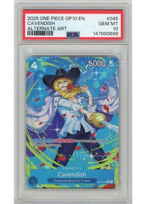 Cavendish (Alternate Art) (One Piece) – OP10-045 – PSA 10