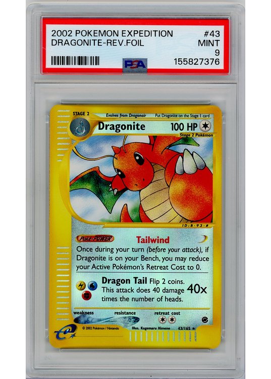 Dragonite 43/165 Reverse Foil PSA 9