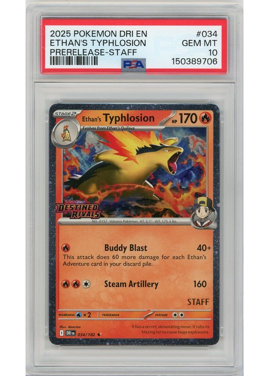 Ethan's Typhlosion STAFF 034/182 PSA 10