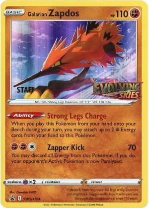 Galarian Zapdos - SWSH124 - Staff Stamp