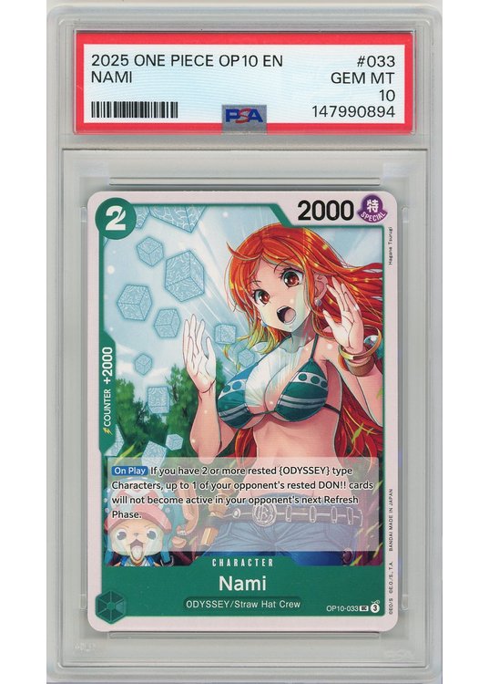 Nami (One Piece) OP10-033 PSA 10