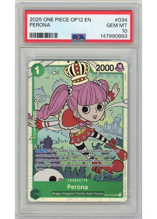 Perona (One Piece) OP12-034 PSA 10