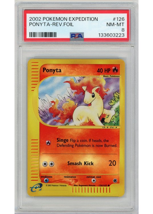 Ponyta 126/165 Reverse Foil PSA 8