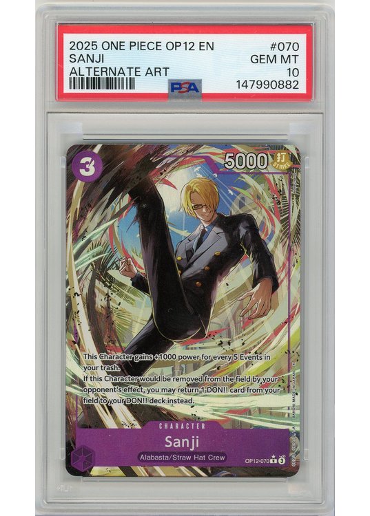Sanji (Alternate Art) (One Piece) OP12-070 PSA 10