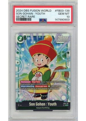 Son Gohan: Youth (Secret Rare) (Dragon Ball) – FB03-139 – PSA 10
