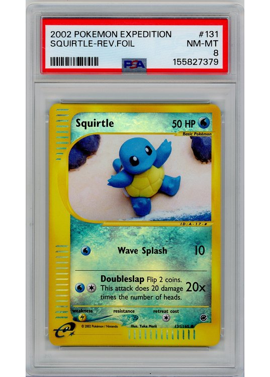 Squirtle 131/165 Reverse Foil PSA 8