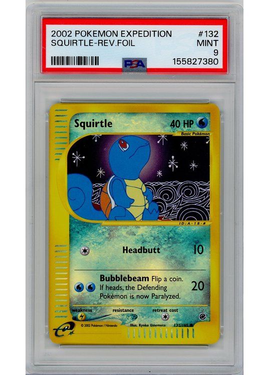 Squirtle 132/165 Reverse Foil PSA 9