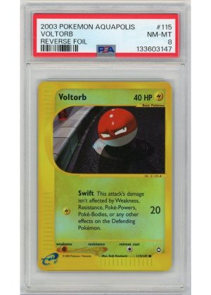 Voltorb – 115/147 – Reverse Foil – PSA 8