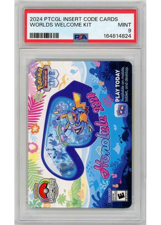 2024 PTCGL Insert Code Card Worlds Welcome Kit  PSA 92024 PTCGL Insert Code Card Worlds Welcome Kit  PSA 9 - Bagside