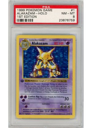 Alakazam – 1/102 – 1st Edition – PSA 8