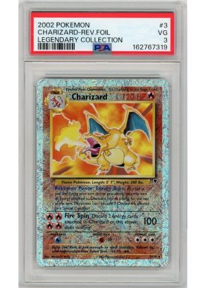 Charizard – 3/110 – Reverse Foil – PSA 3