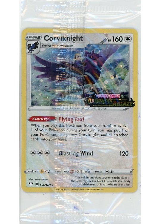 Corviknight - 156/189 - Darkness Ablaze Stamp - Sealed