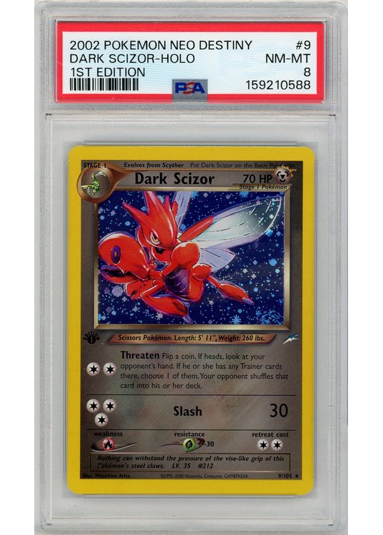 Dark Scizor 9/105 1st Edition PSA 8
