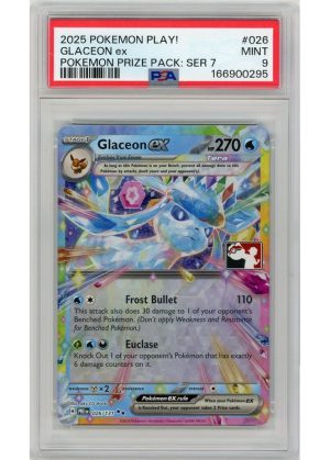 Glaceon ex – League Stamp – 026/131 – PSA 9
