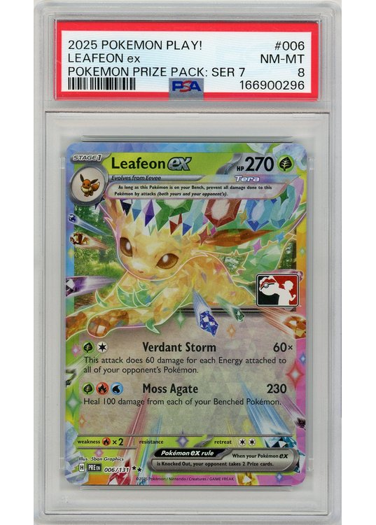Leafeon ex League Stamp 006/131 PSA 8