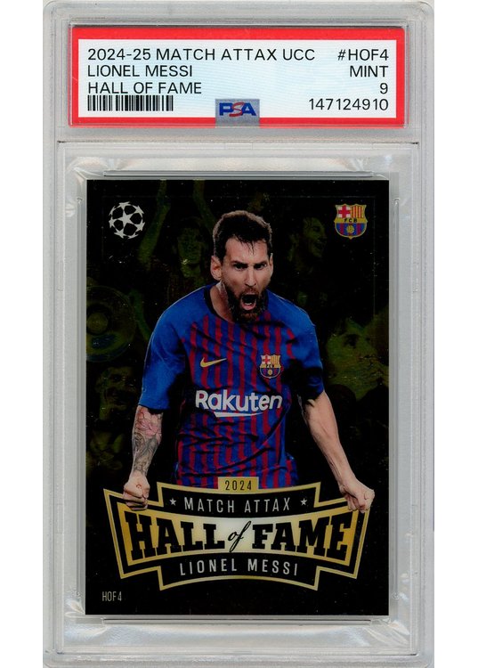 Lionel Messi Hall of Fame Match Attax 2024 HOF4 PSA 9