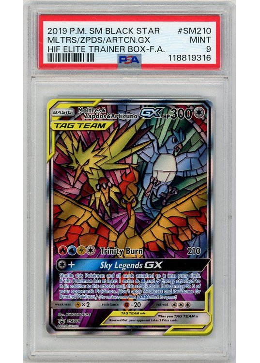 Moltres & Zapdos & Articuno GX SM210 PSA 9