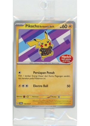 Pikachu Berkemaja Batik (Xatu) – 154/SV-P – Pikachu’s Indonesia Journey Stamp – Sealed