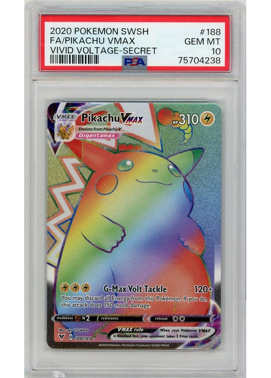 Pikachu VMAX Skade på slab se billedet 188/185 PSA 10