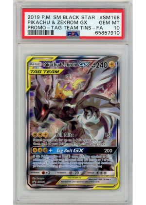 Pikachu & Zekrom GX – SM168 – PSA 10
