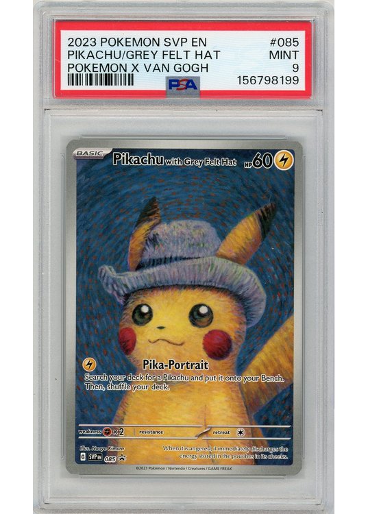 Pikachu with Grey Felt Hat SVP085 PSA 9