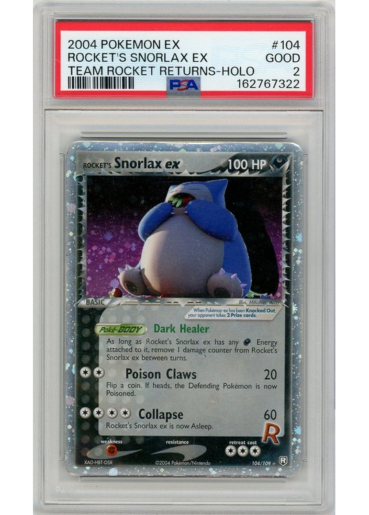 Rocket's Snorlax ex 104/109 PSA 2