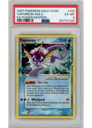 Vaporeon * (Gold Star) 102/108 PSA 6