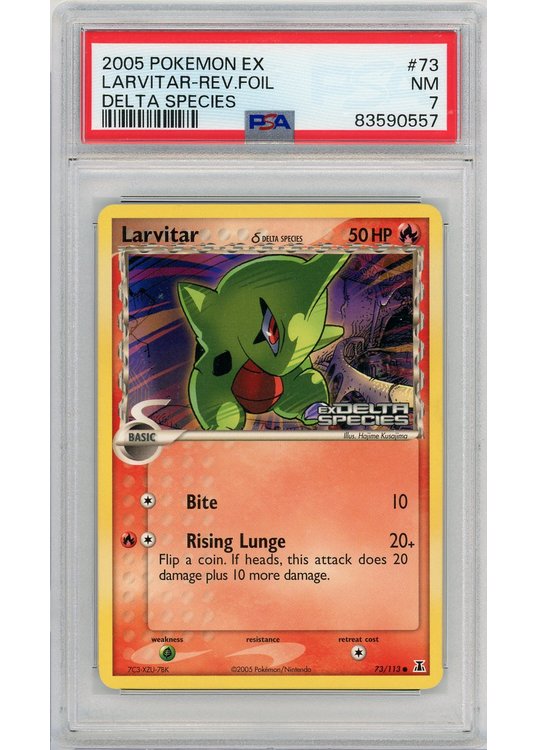 Larvitar &delta; EX Delta Species Stamp 73/113 PSA 7