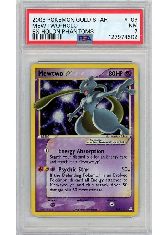 Mewtwo * (Gold Star) 103/110 PSA 7