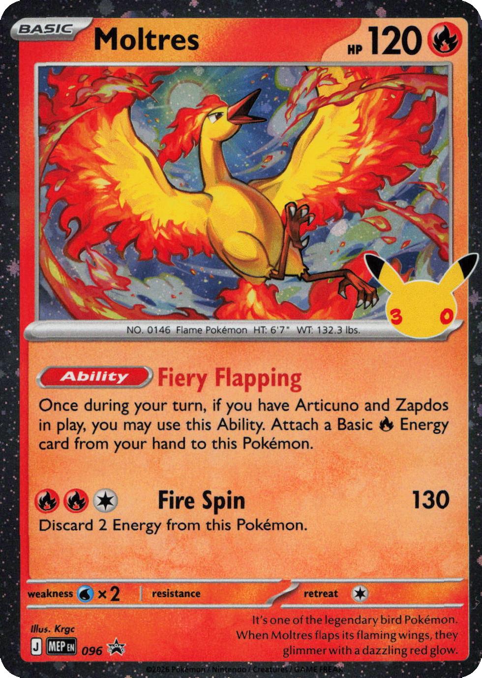 Moltres - MEP096 - Pokemon Mega Evolution promo
