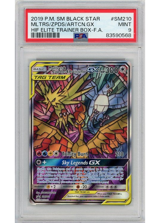 Moltres & Zapdos & Articuno GX SM210 PSA 9