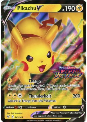 Pikachu V - 043/185 - Vivid Voltage Stamp - JUMBOkort
