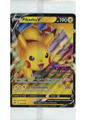 Pikachu V – 043/185 – Vivid Voltage Stamp – JUMBOkort – Sealed
