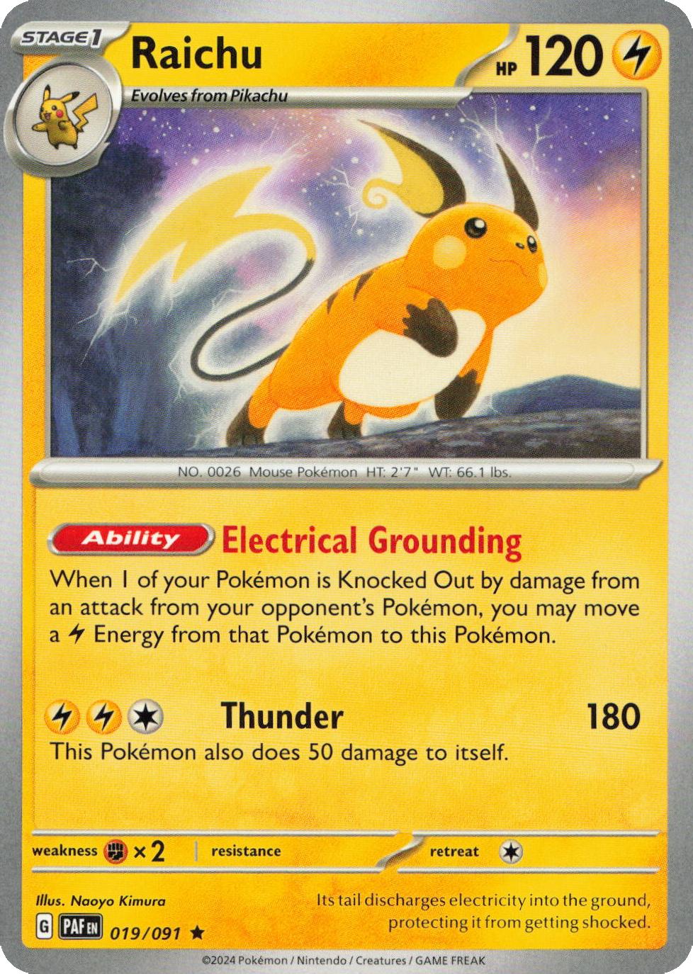 Raichu - 019/091 - Non Holo