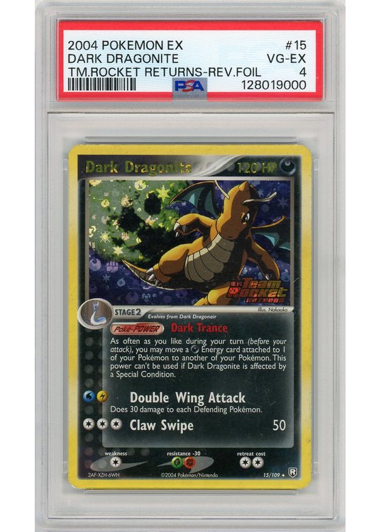 Dark Dragonite 15/109 Reverse Foil PSA 4