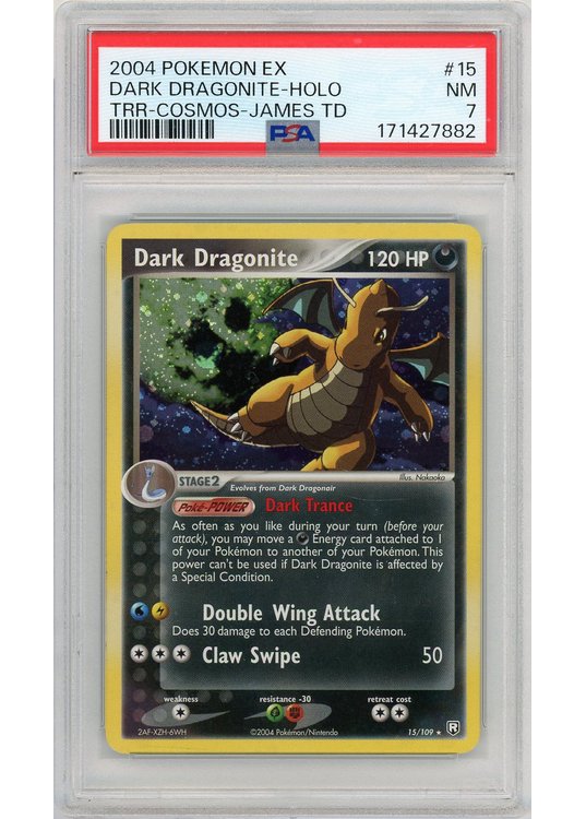 Dark Dragonite Cosmos Holo 15/109 PSA 7