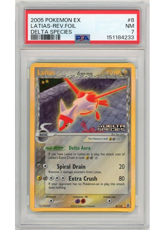 Latias &delta; 8/113 Reverse Foil PSA 7