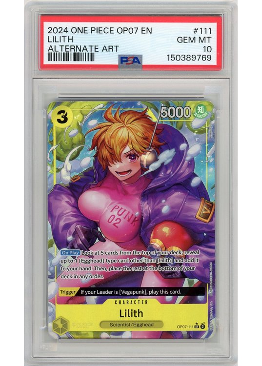 Lilith (Alternate Art) (One Piece) OP07-111 PSA 10