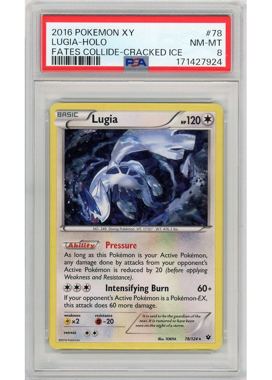 Lugia Cracked Ice Holo 78/124 PSA 8