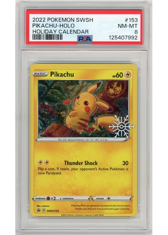 Pikachu Snowflake Stamp SWSH153 PSA 8