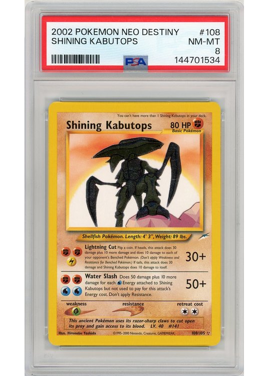 Shining Kabutops 108/105 PSA 8