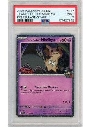 Team Rocket’s Mimikyu – STAFF – 087/182 – PSA 9