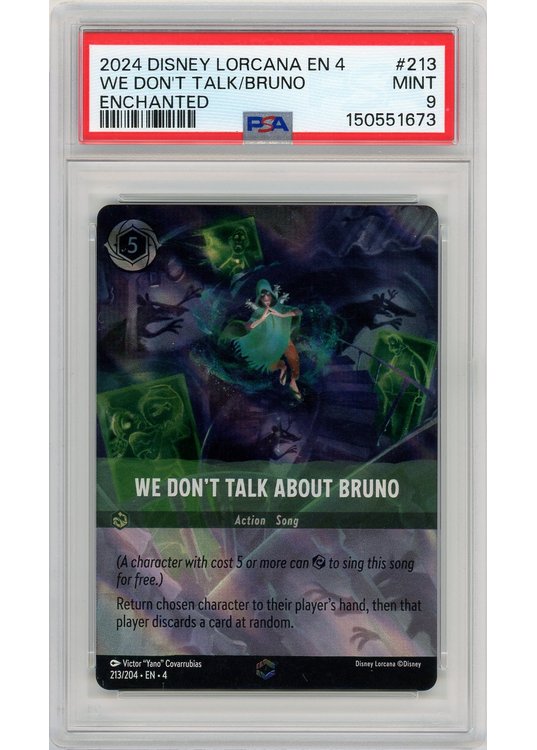 We don't talk about Bruno (Enchanted) (Lorcana) 213/204 PSA 9